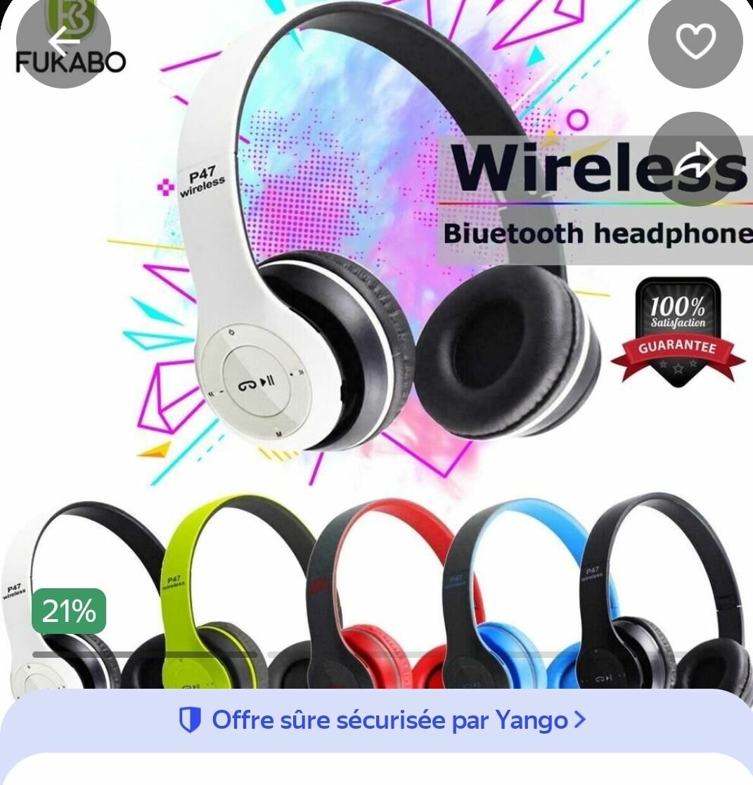 Casque Bluetooth Sans Fil P47