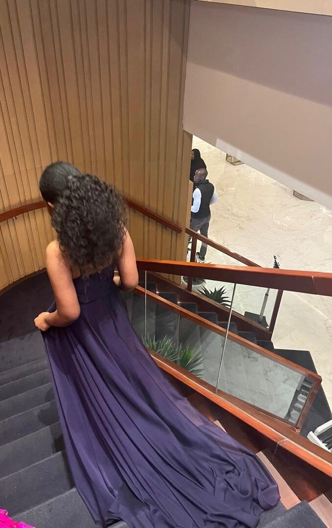 purple formal dress