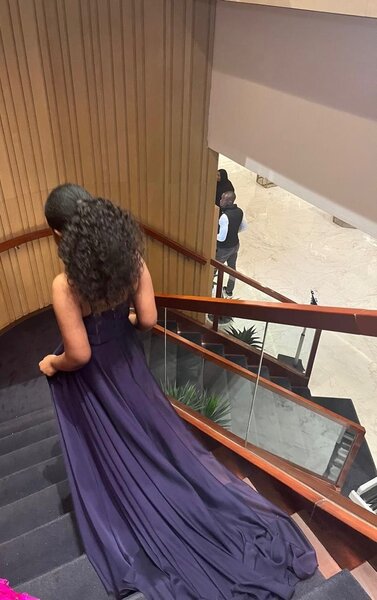 purple formal dress