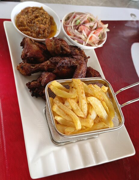 Frites au poulet
