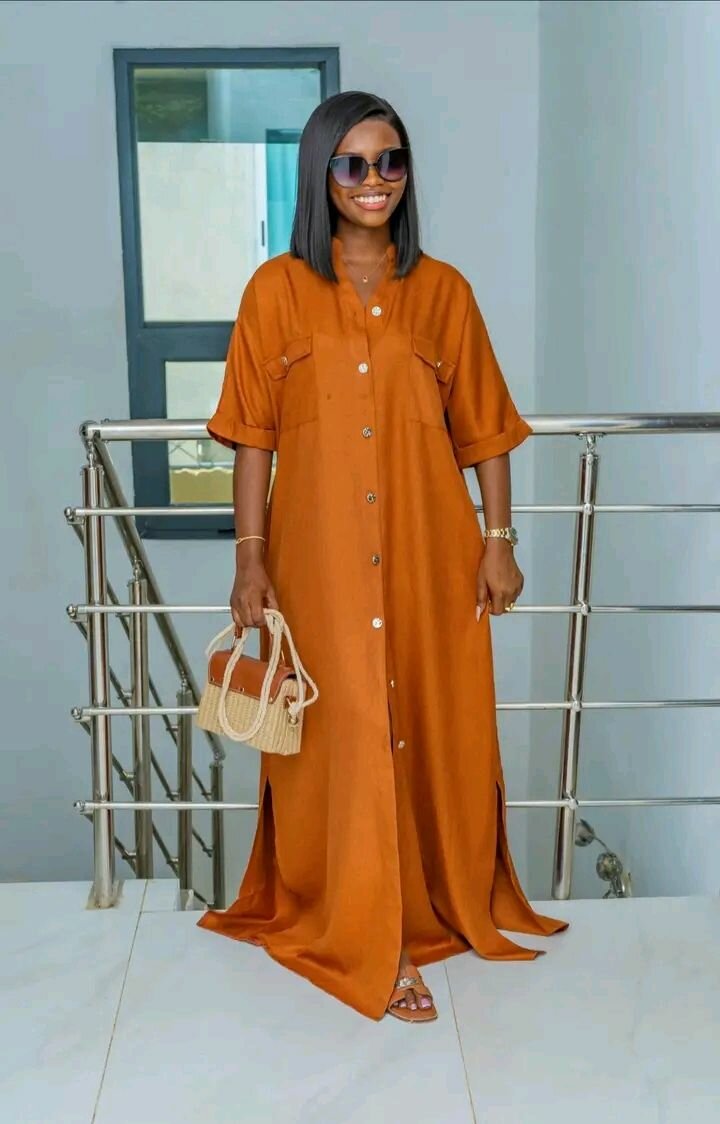 Robe longue boutonnée élégante