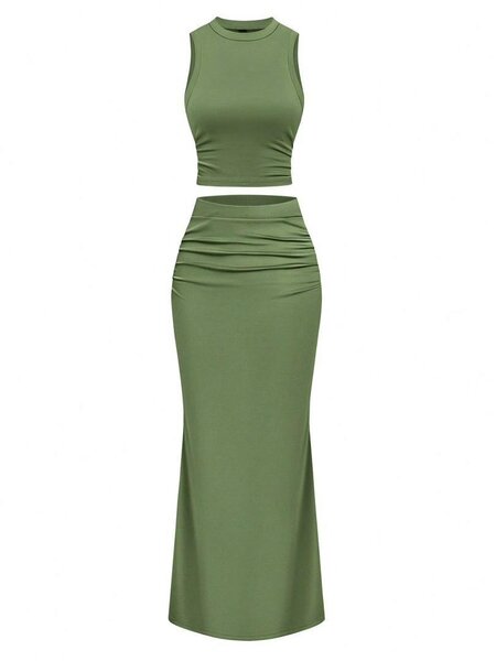 Ensemble crop top et jupe longue