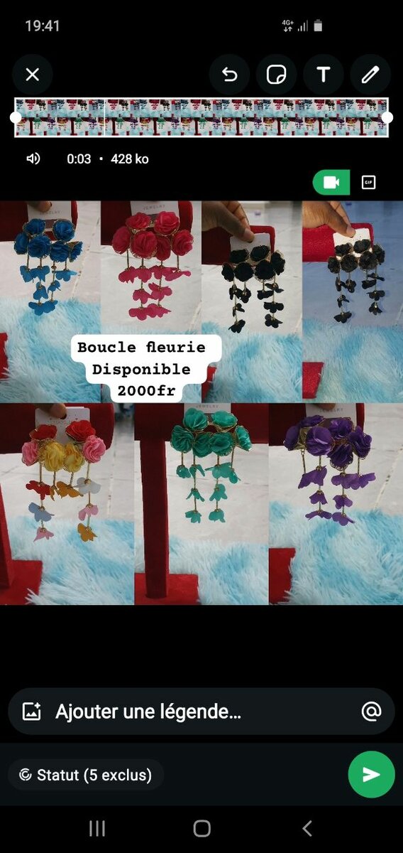 Boucles d'oreilles fleuries exquises