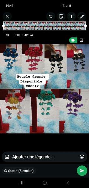 Boucles d'oreilles fleuries exquises