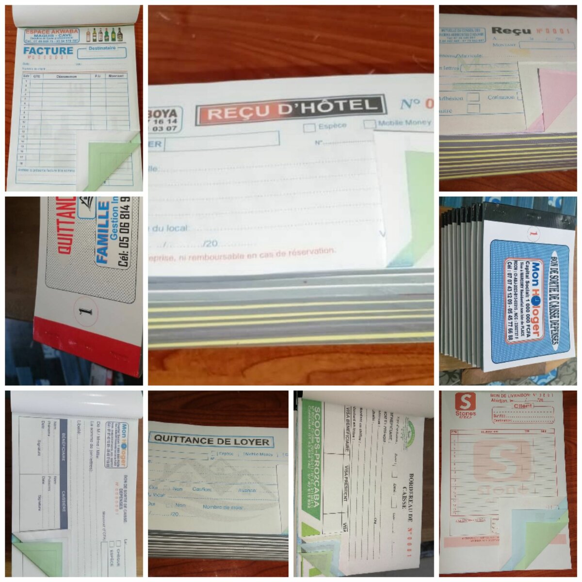 CONFECTION DE CARNETS DE REÇUS...
