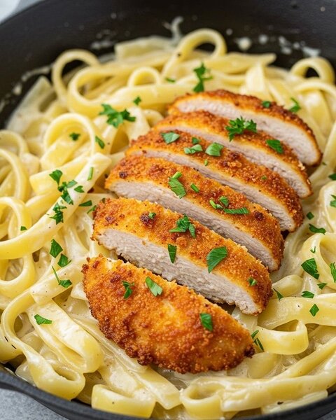 Pâsta Poulet pané