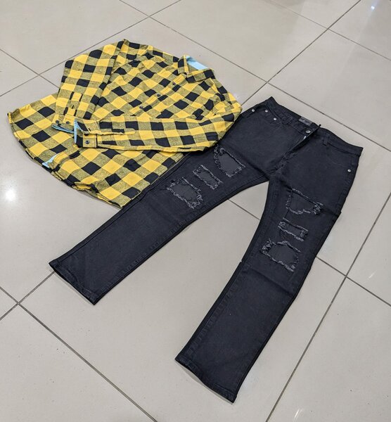 Checked shirt+Jean