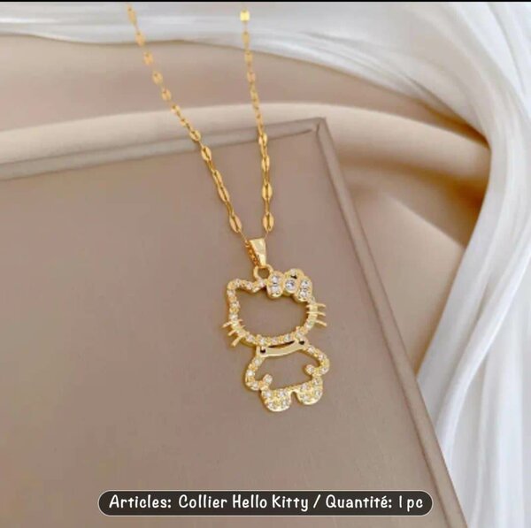 Collier Hello Kitty Doré