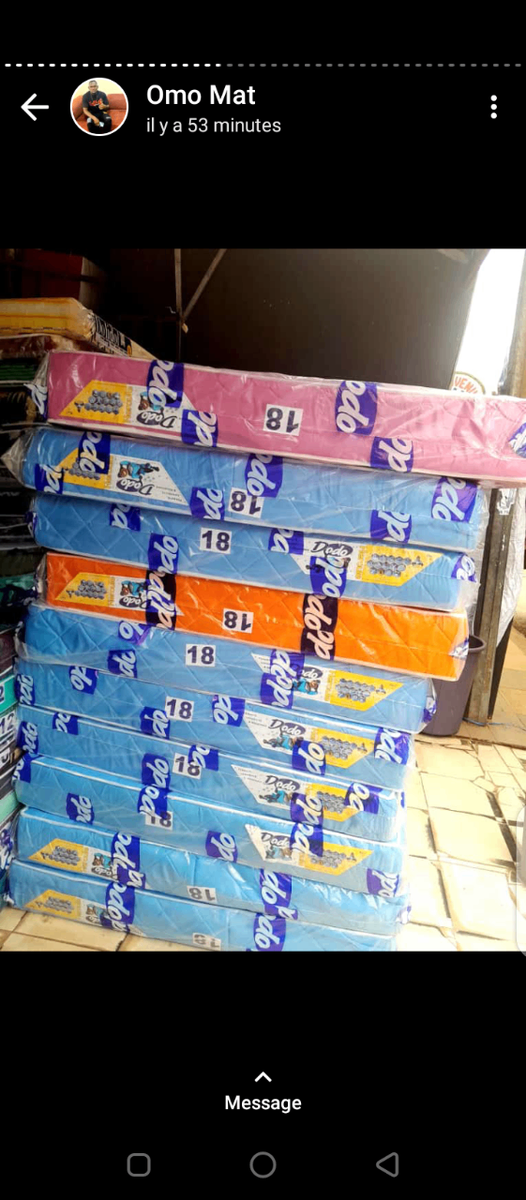 Matelas mousse bleu et ...