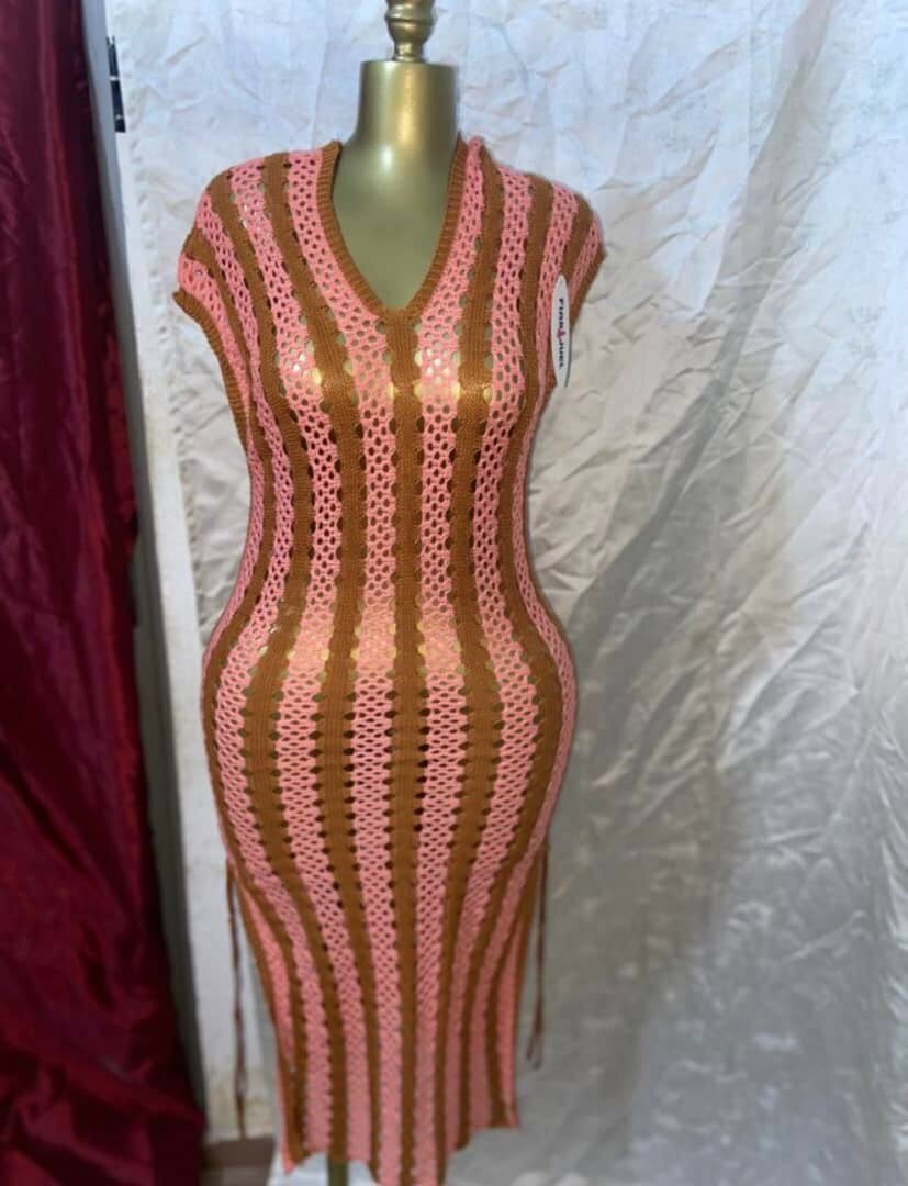 Robe Crochet Élégante Femme