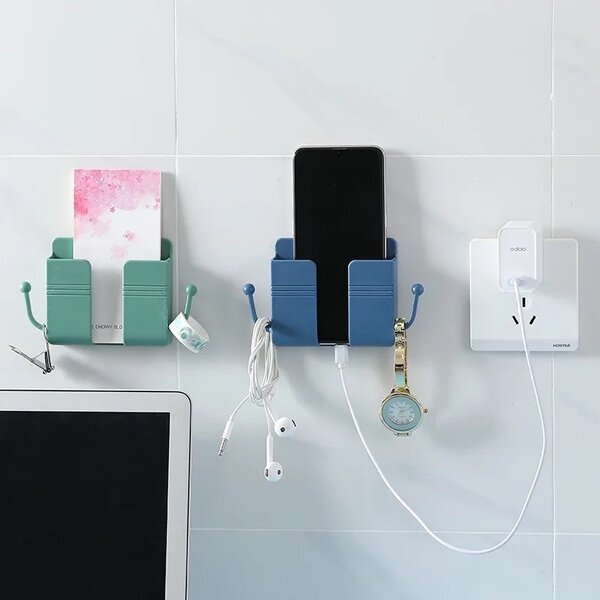 Support Téléphone & Chargeur Mural à 2 Crochets