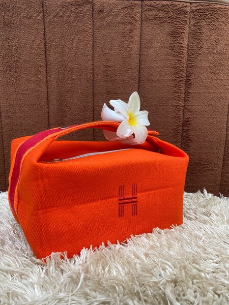 Trousse cosmétique orange