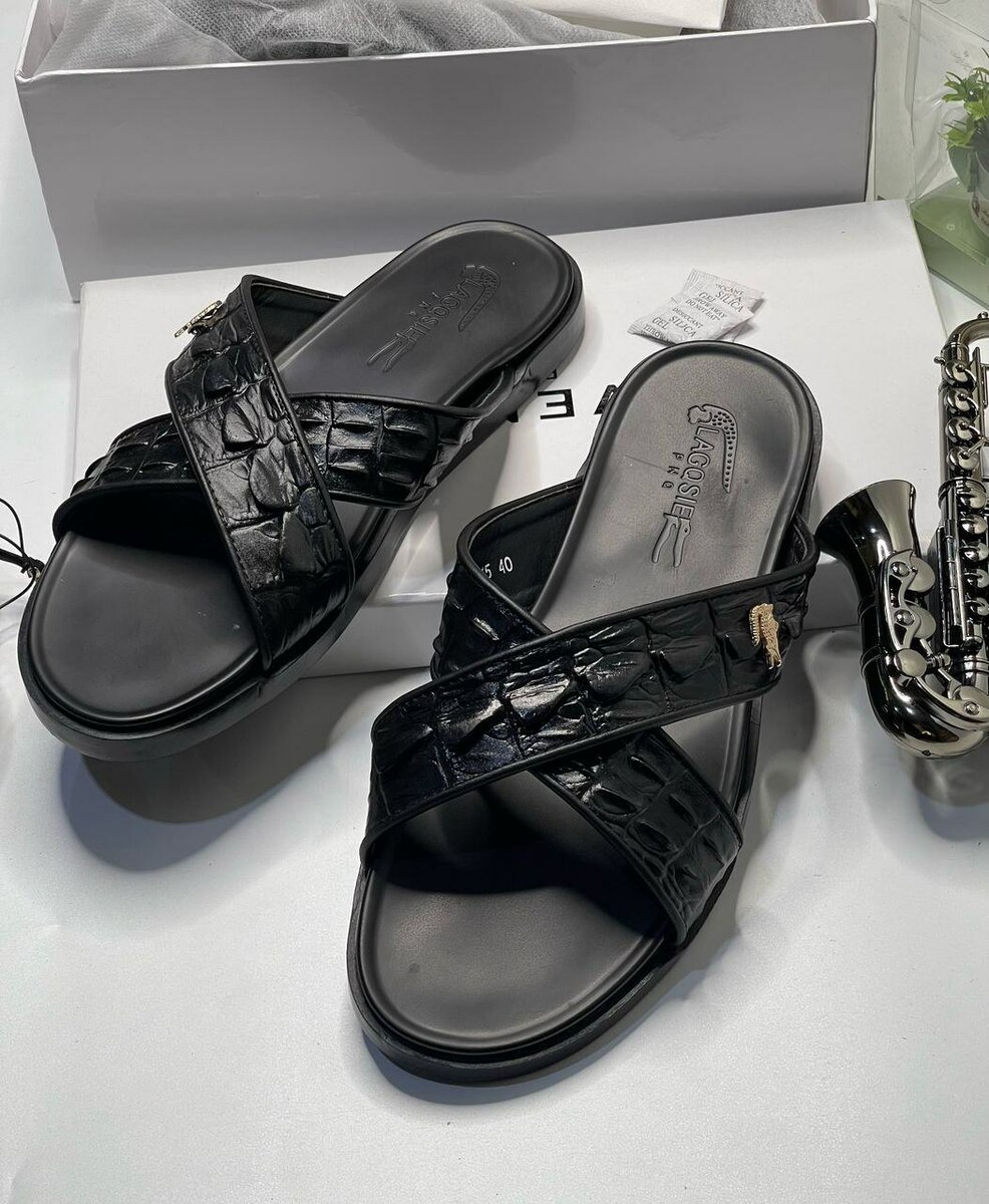 Leather slippers