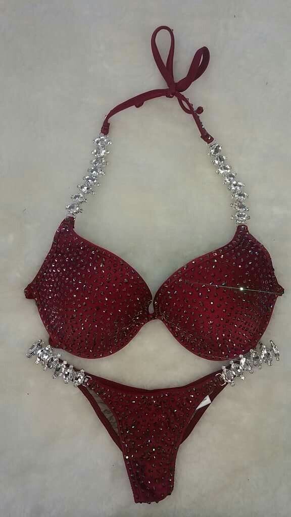 Bikini sexy strass rouge