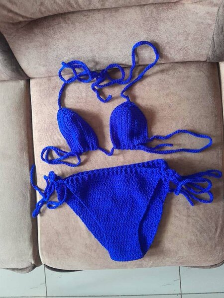 Bikini Crochet Bleu Élégant