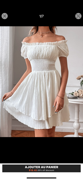 Robe Blanche Évasée Été