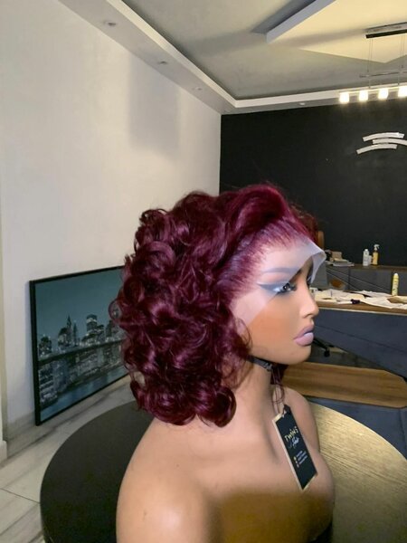 Perruque Bouclée Rouge Luxe
