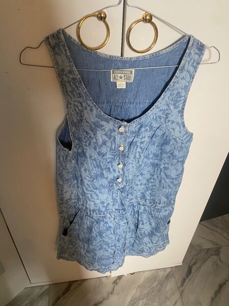 Robe en jean sans manches femme
