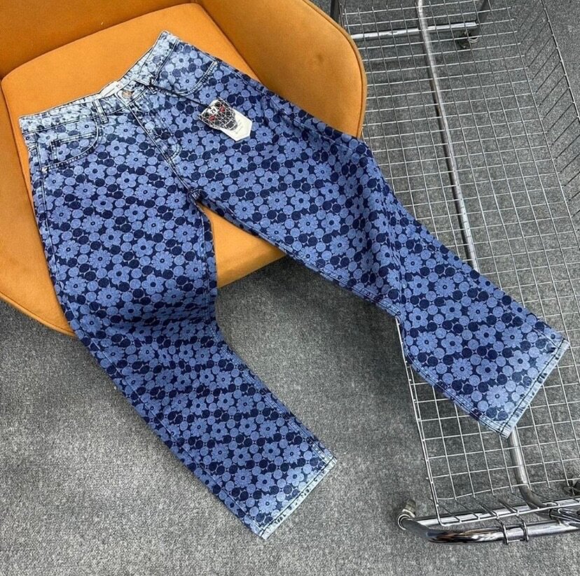 Pantalon en jean imprimé tendance
