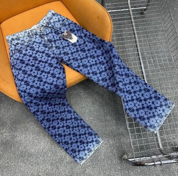 Pantalon en jean imprimé tendance