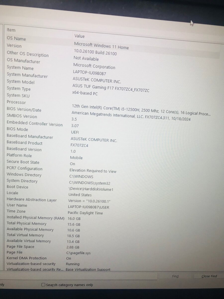 Asus TUF gaming F17