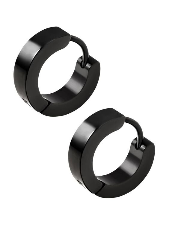 Boucles d'oreilles créoles noires