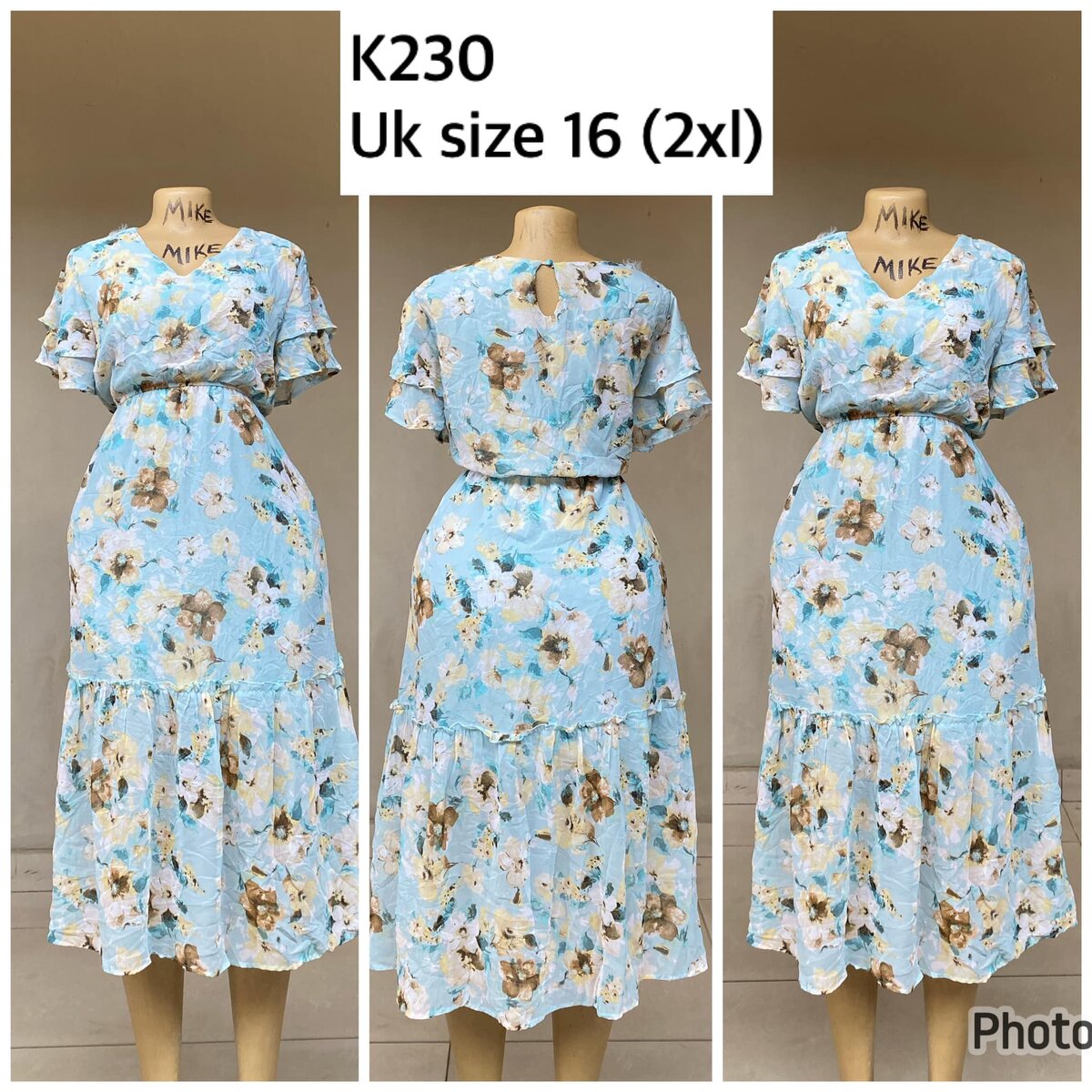 blue floral dress