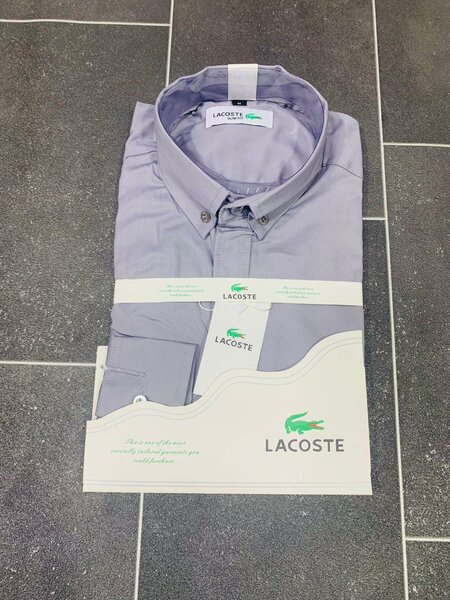 Chemise en coton Lacoste, gris