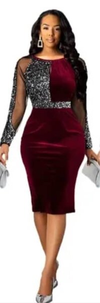 Robe de soirée en velours brillant