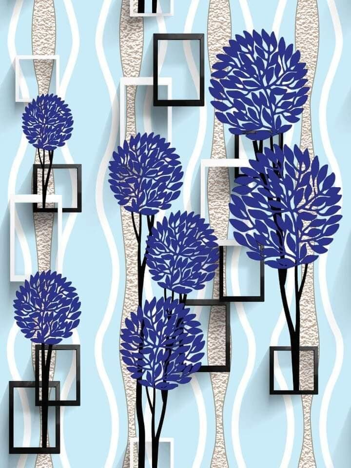 Papier peint autocollant 3D bleu