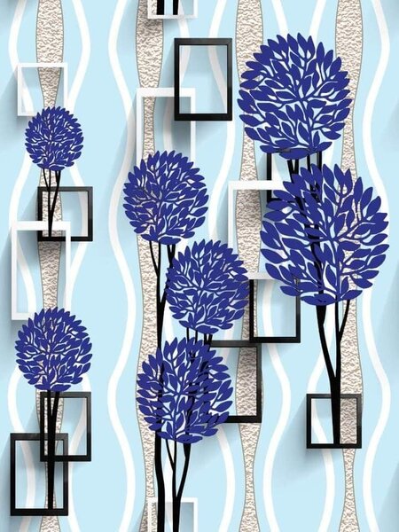 Papier peint autocollant 3D bleu