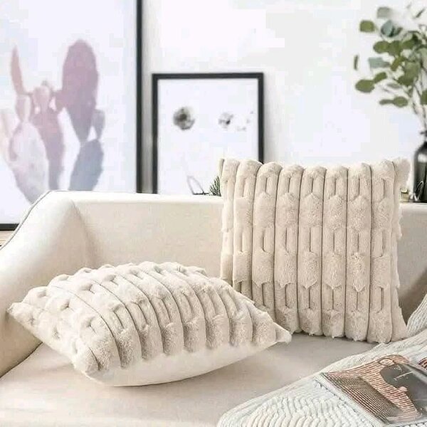 Coussin en peluche texturée