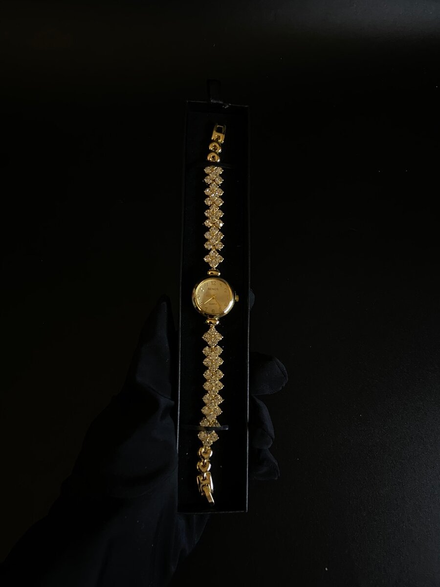 Gold tone watch