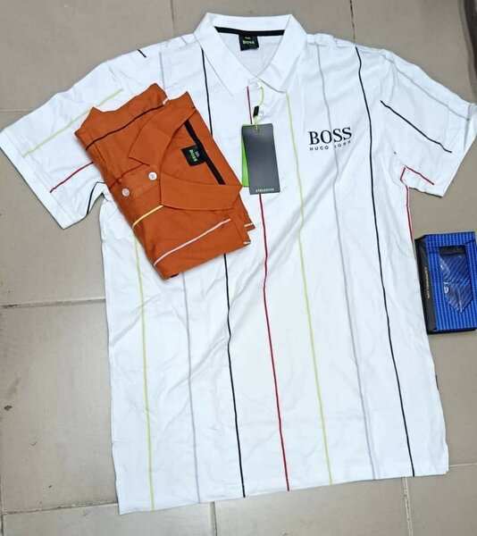 Polo en coton rayé élégant