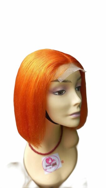 4x1 human hair orange Bob wig