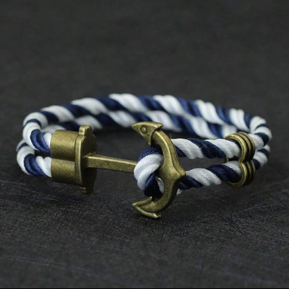 Bracelet ancre nautique en corde