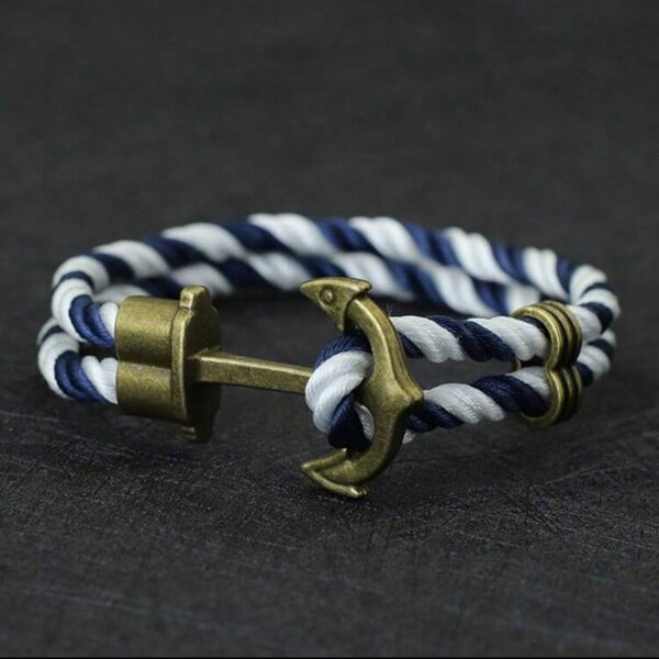 Bracelet ancre nautique en corde