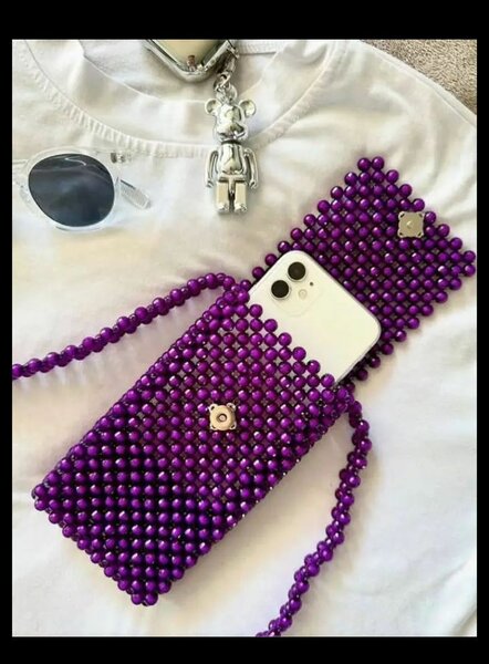 Sac pourtéléphone,sac en perle