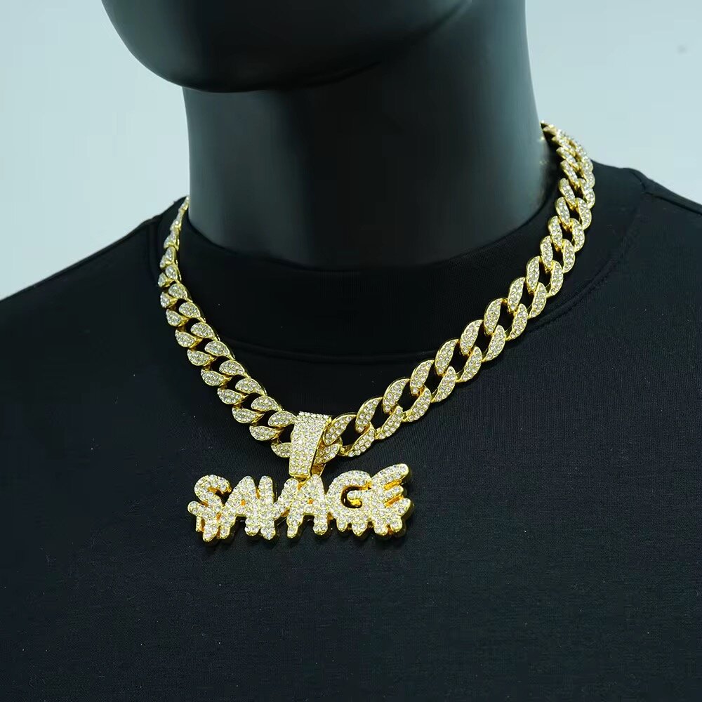 Collier personnalisé "Savage" doré