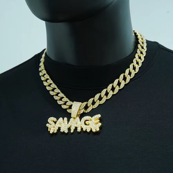 Collier personnalisé "Savage" doré