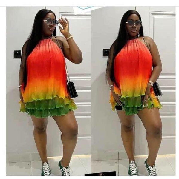Robe courte dégradé coloré