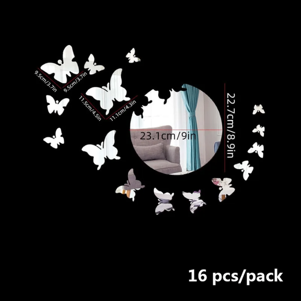 Stickers miroirs papillon muraux