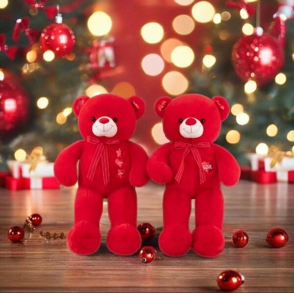 Ours en peluche rouge géant
