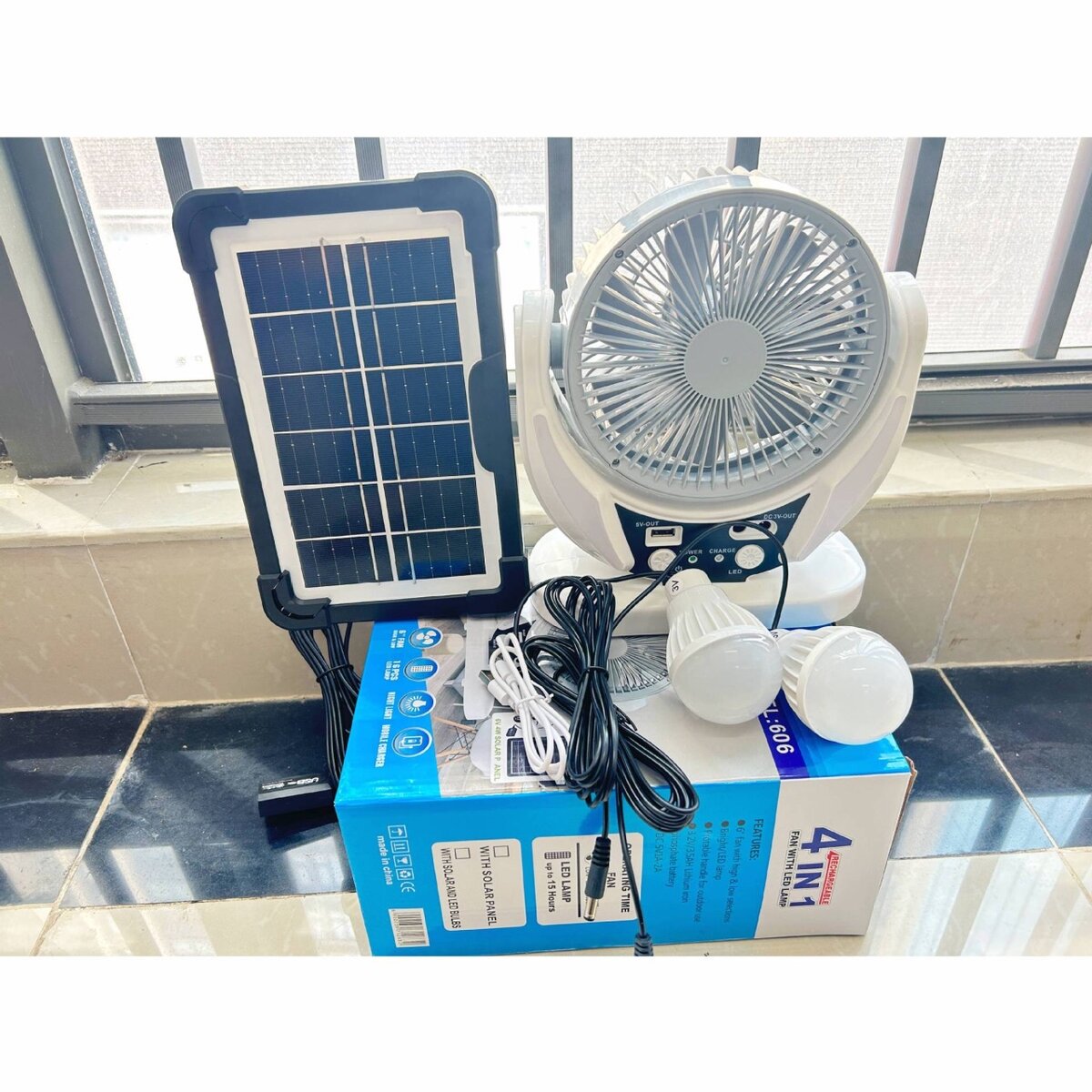 8 Inches Rechargeable Solar Fan