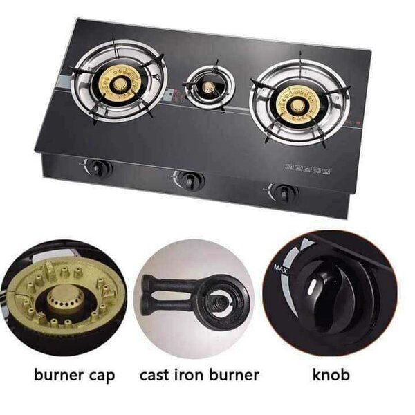 3 burner glass