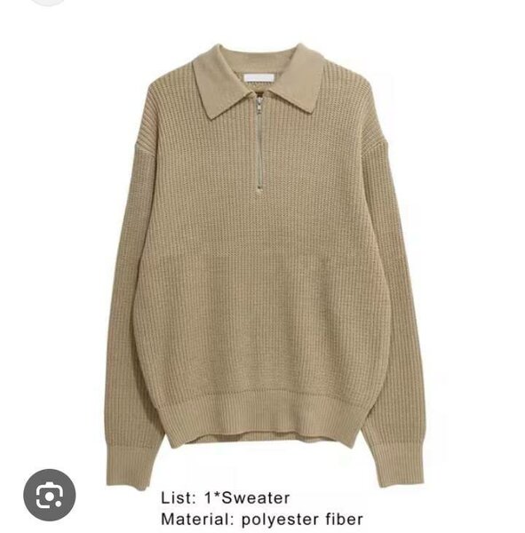 Pull à col zippé en polyester
