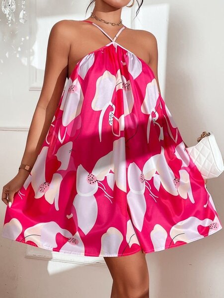 Robe d'été fleurie rose