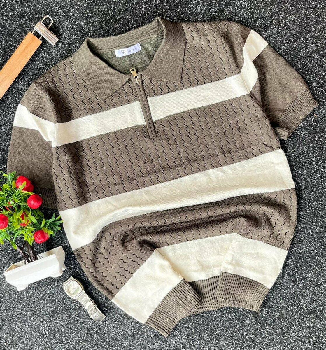 Polo à Rayures en Coton