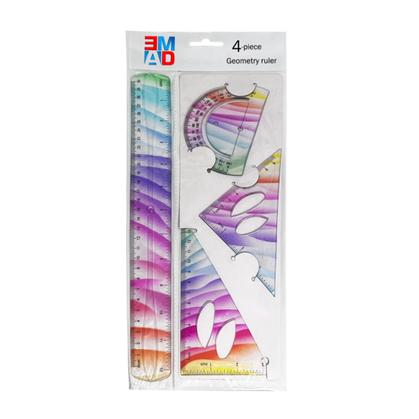 Set de règles géométriques colorées