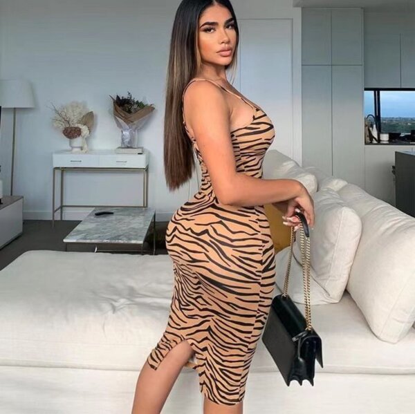 High Quality Elegant Clothes Printed Dress Halter For Summer
